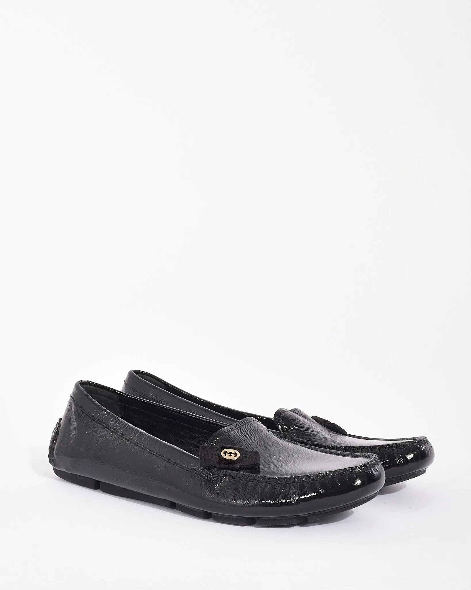 Gucci Black Patent Leather Loafers - 37.5