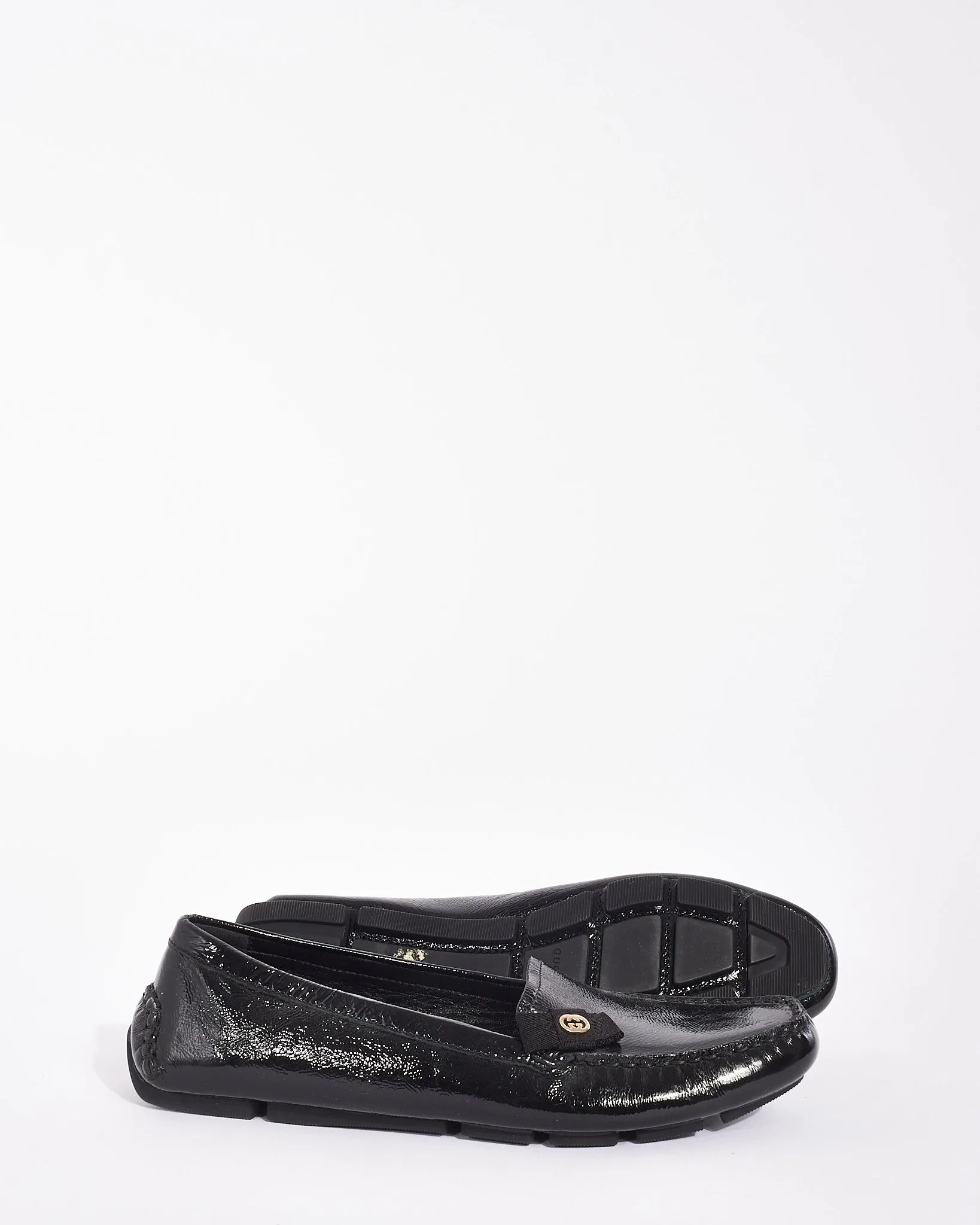 Gucci Black Patent Leather Loafers - 37.5