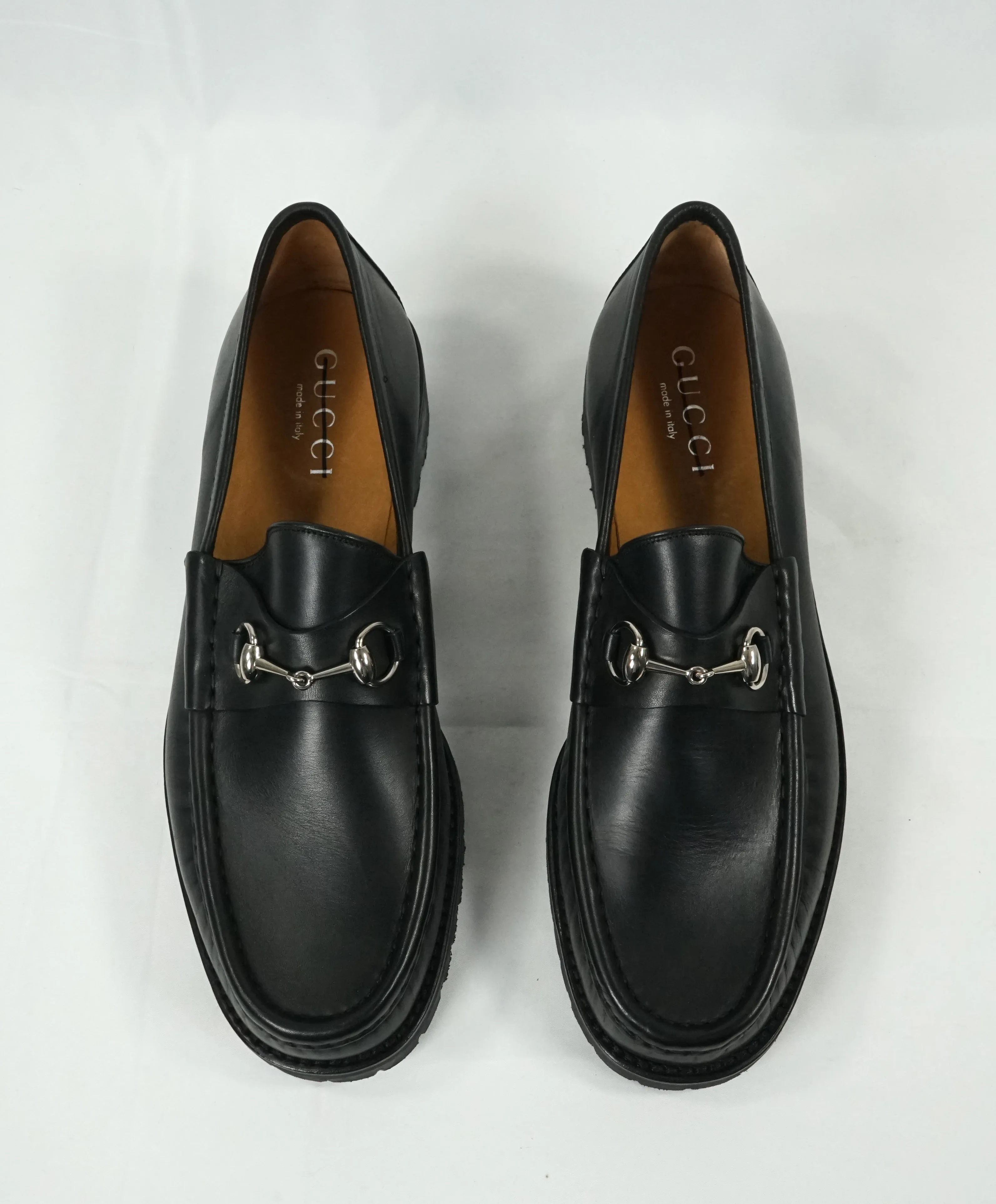 GUCCI - Horse-bit Lug Sole Loafers Black Iconic Style - 14