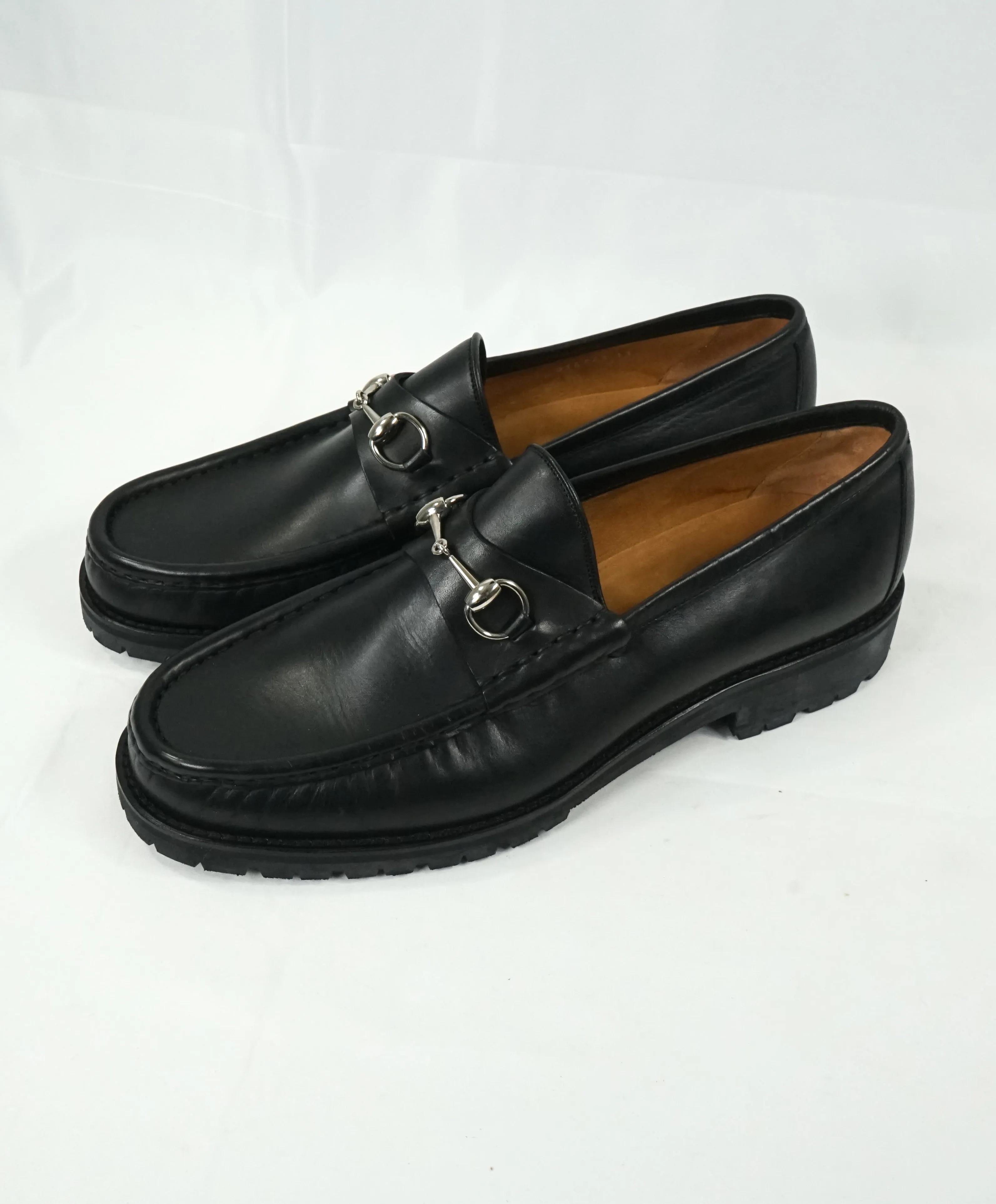 GUCCI - Horse-bit Lug Sole Loafers Black Iconic Style - 14
