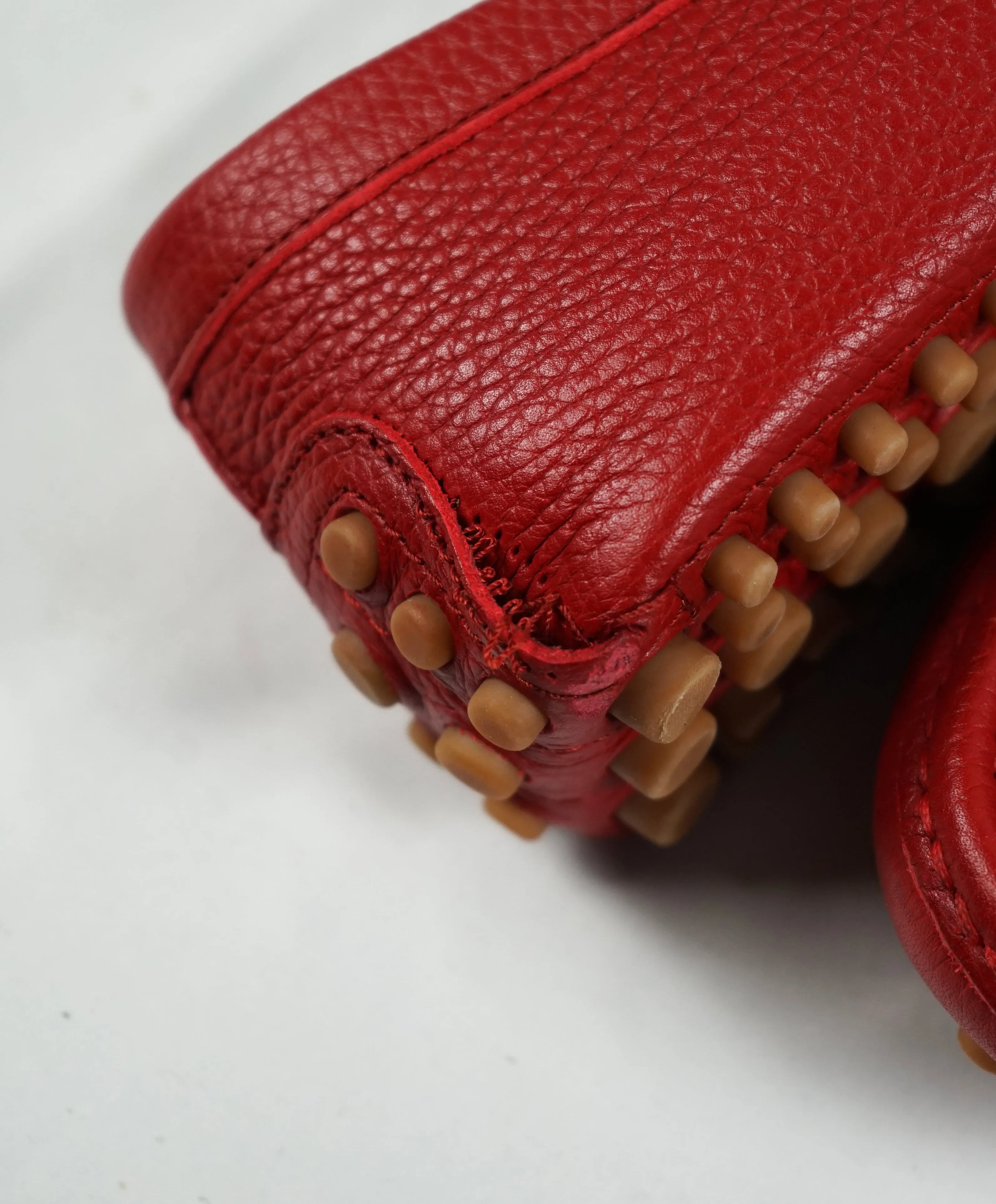 GUCCI - Red Horse-Bit Driving Loafers With Web Detail - 8