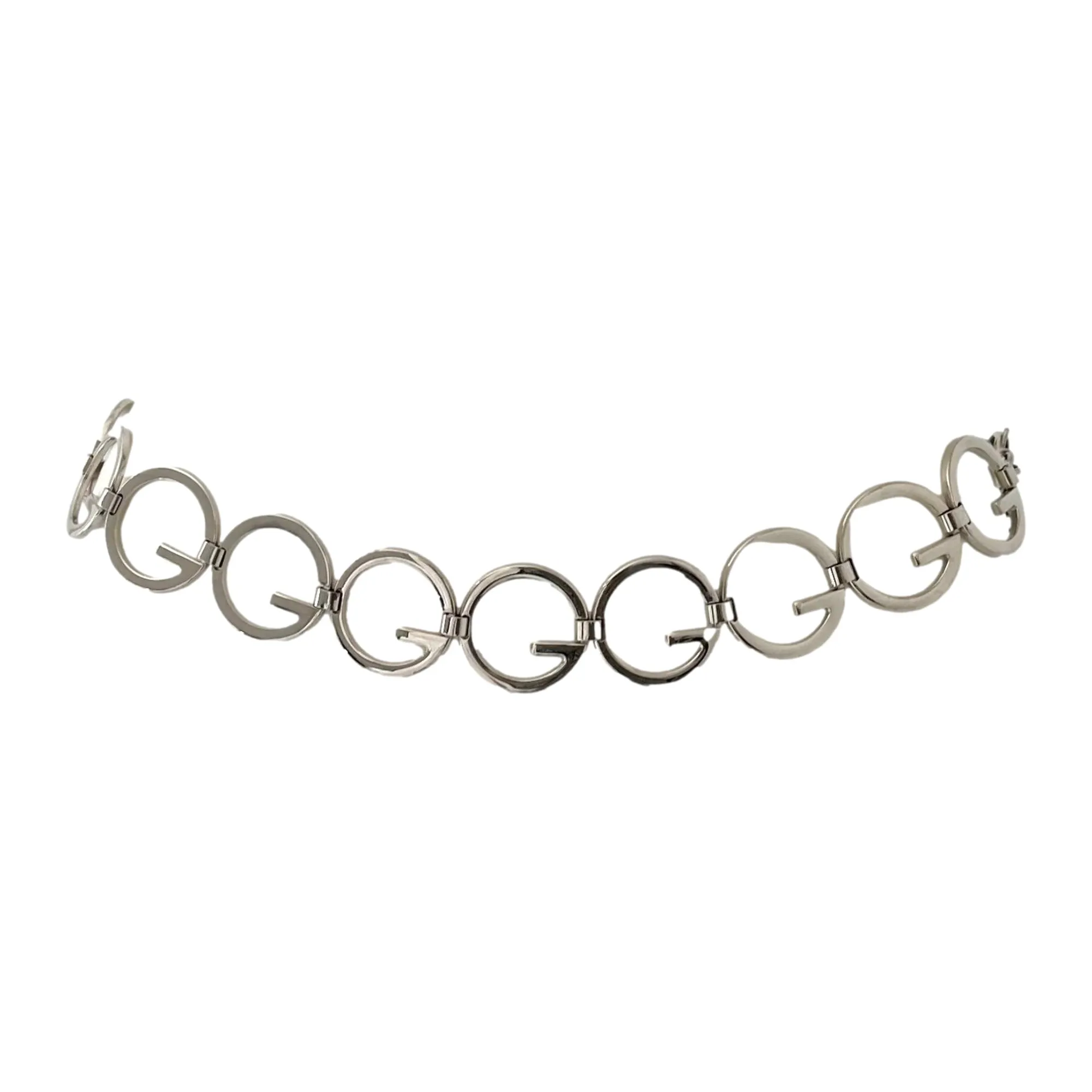 Gucci Silver Logo Chain Belt