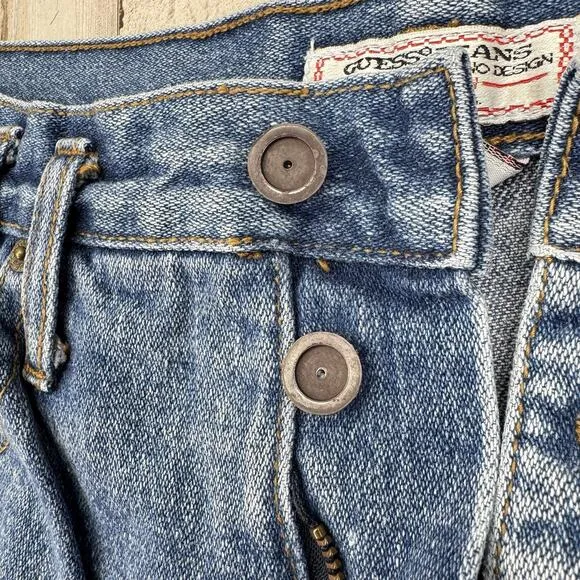 Guess Jeans Vintage 90s Denim High Waist Mom USA Sz 31 Pleated Tapered Leg