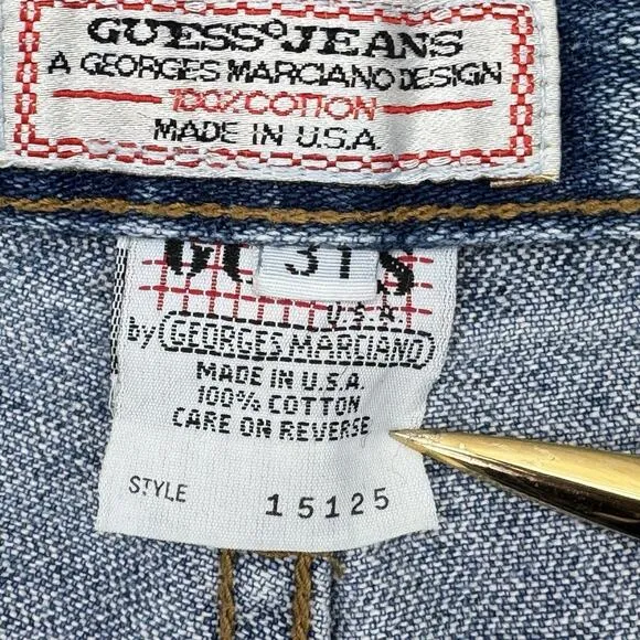 Guess Jeans Vintage 90s Denim High Waist Mom USA Sz 31 Pleated Tapered Leg