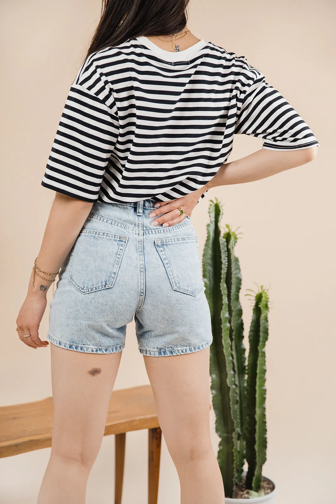 Haisley Mom Fit Denim Shorts