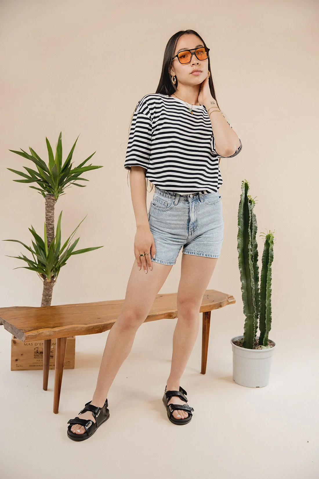 Haisley Mom Fit Denim Shorts