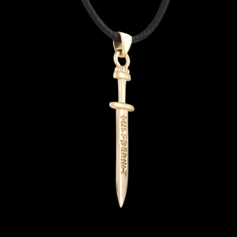 Handcrafted Ulfberht Sword 14k Gold Pendant