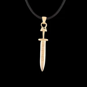 Handcrafted Ulfberht Sword 14k Gold Pendant