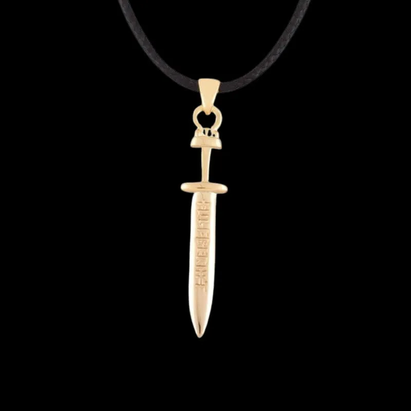 Handcrafted Ulfberht Sword 14k Gold Pendant
