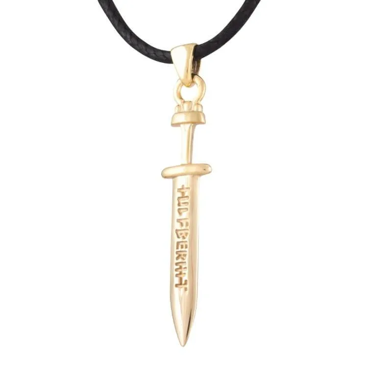 Handcrafted Ulfberht Sword 14k Gold Pendant