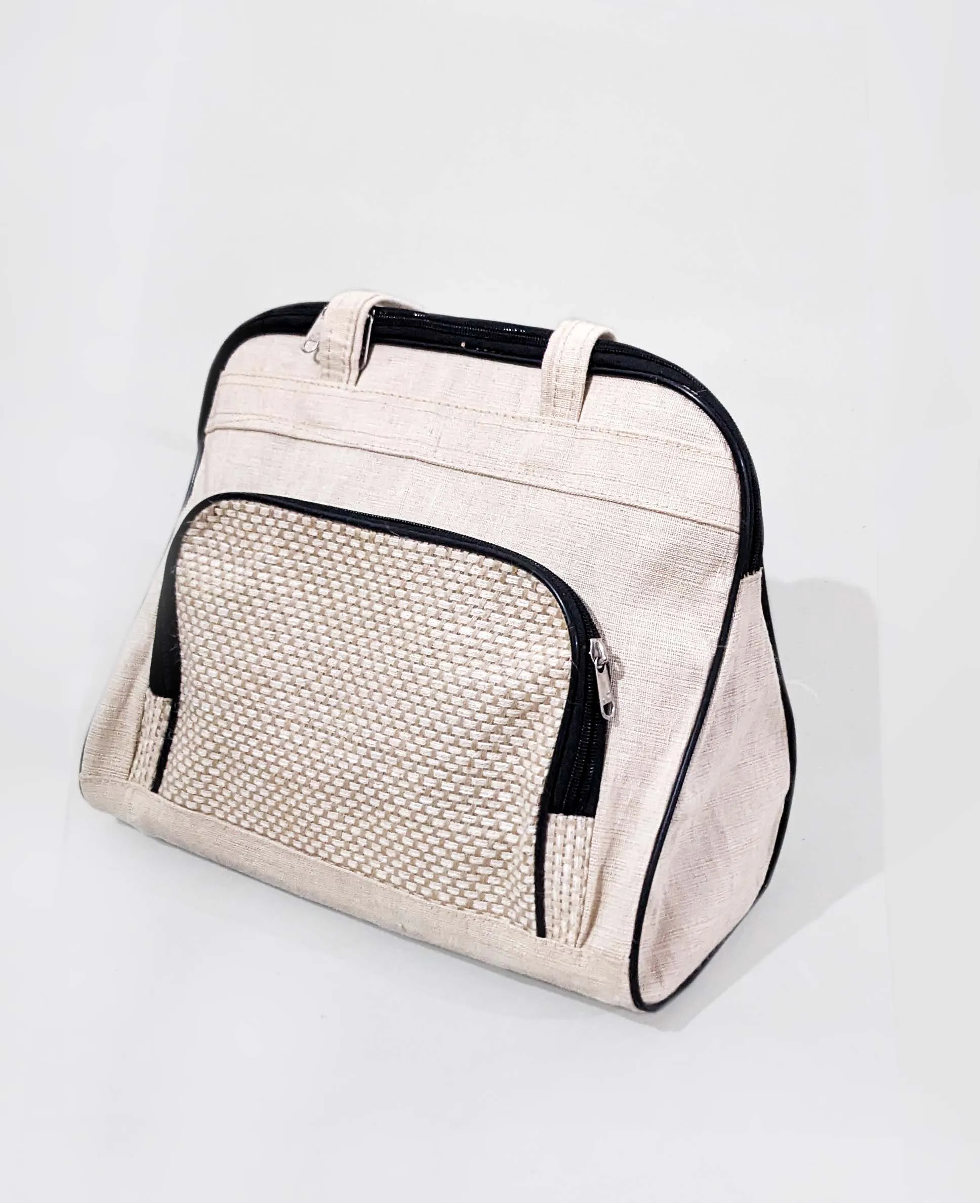Handmakers Natural Jute Duffel Hand Bags for Womens for Gym , Shopping, Office