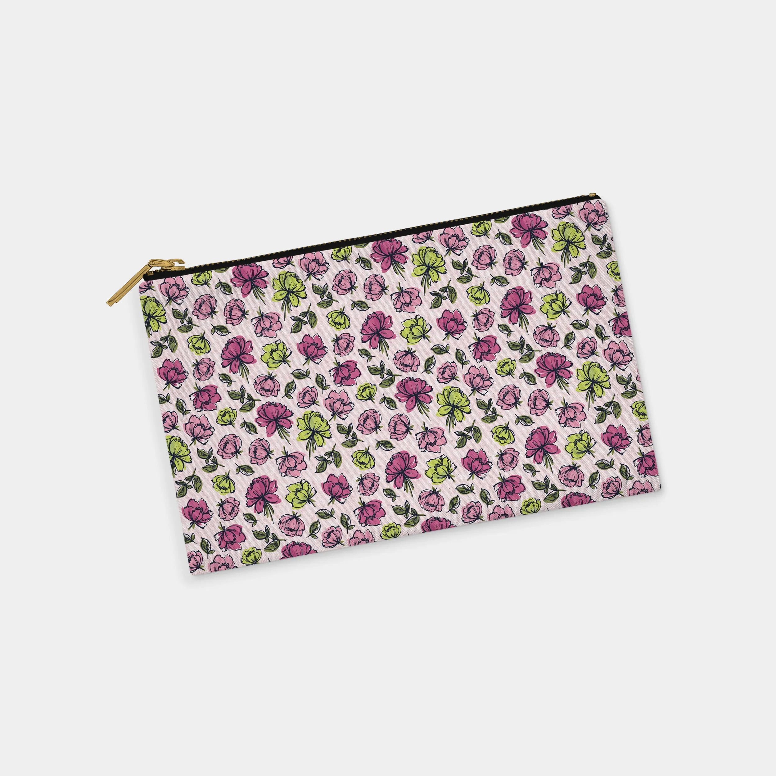 Happy Floral Personalized Zipper Pouch