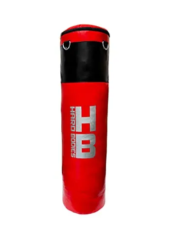 Hard Bodies 4 Feet Synthetic Leather Punching Bag - Red - Filled
