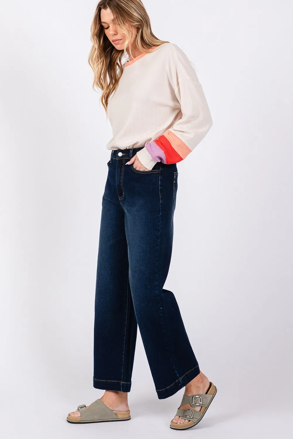 Hazel Blues® |  SAGE   FIG High Waist Wide Leg Jeans