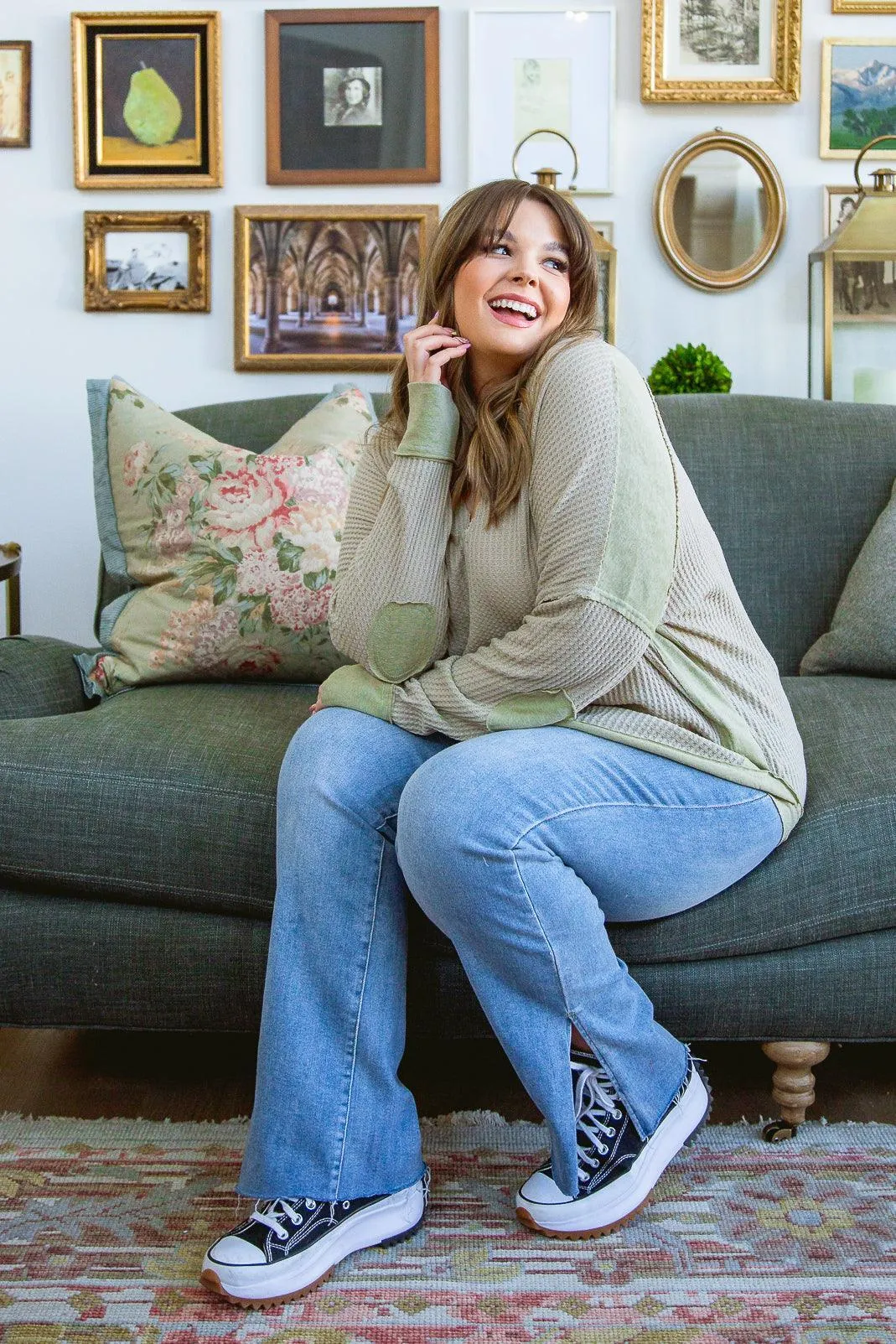 Hazel Blues® | Winding Roads Top In Sage