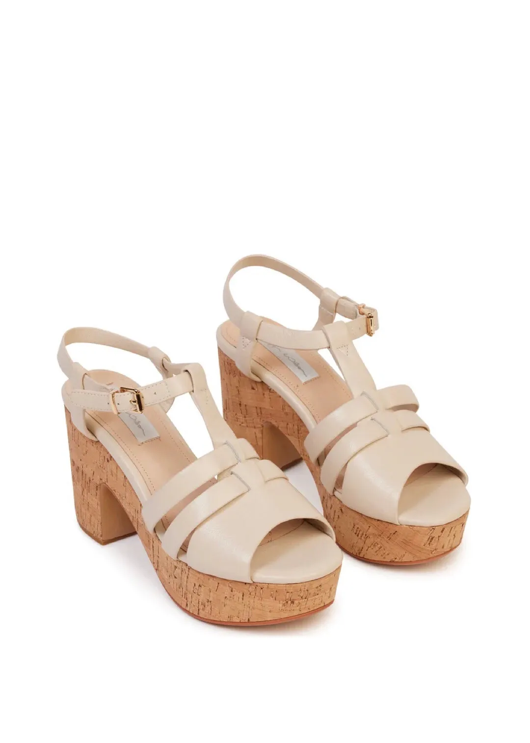 Heels | Mia Sandal (Stone Calf)