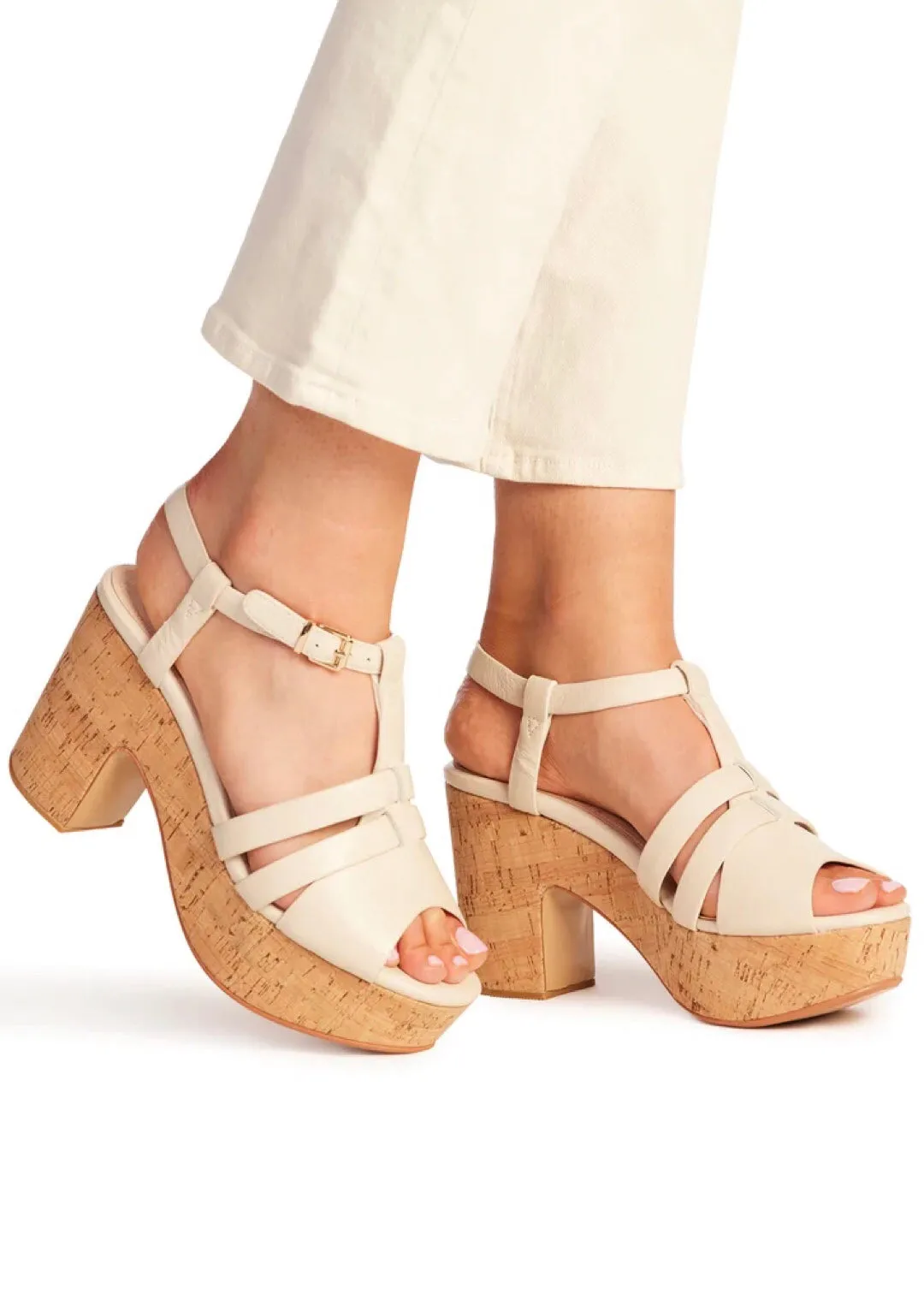 Heels | Mia Sandal (Stone Calf)