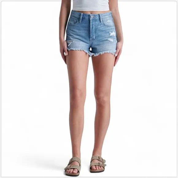 Hidden Los Angeles Sofie Mom Shorts Distressed Denim High Rise NWT NEW M