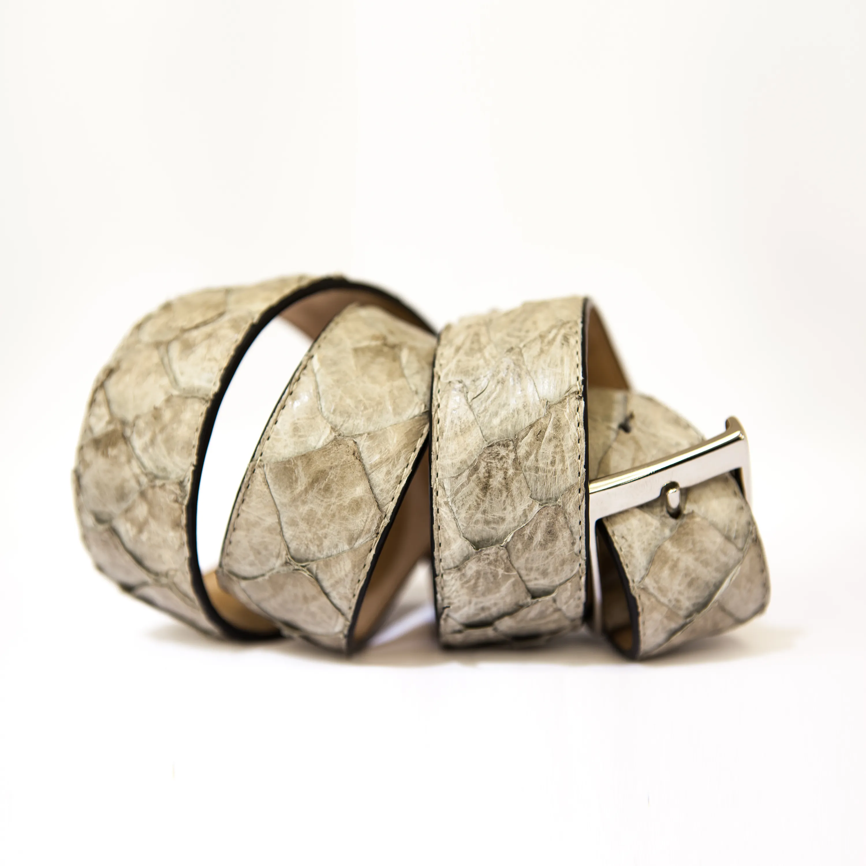 High Class Beige Python Skin Belt