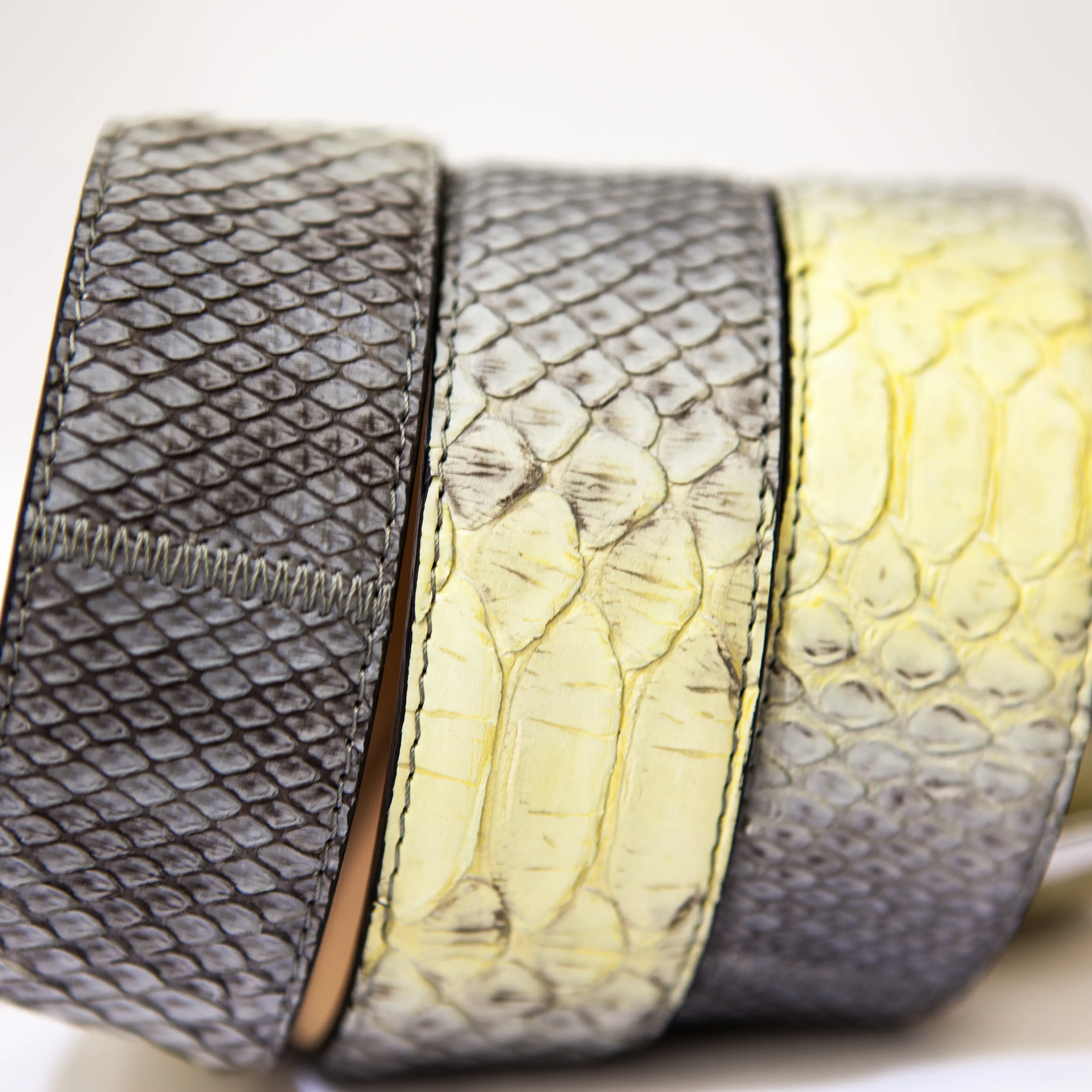 High Class Grey/ Yellow Python Skin Belt