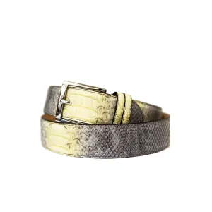 High Class Grey/ Yellow Python Skin Belt