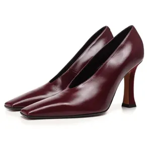 High heels lady pumps wedding shoes square toe