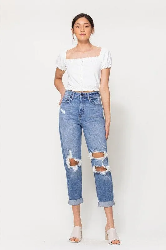 High Rise Mom Jean w. Cuff