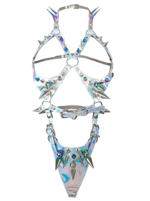 Holographic Space Siren Spike Body Harness