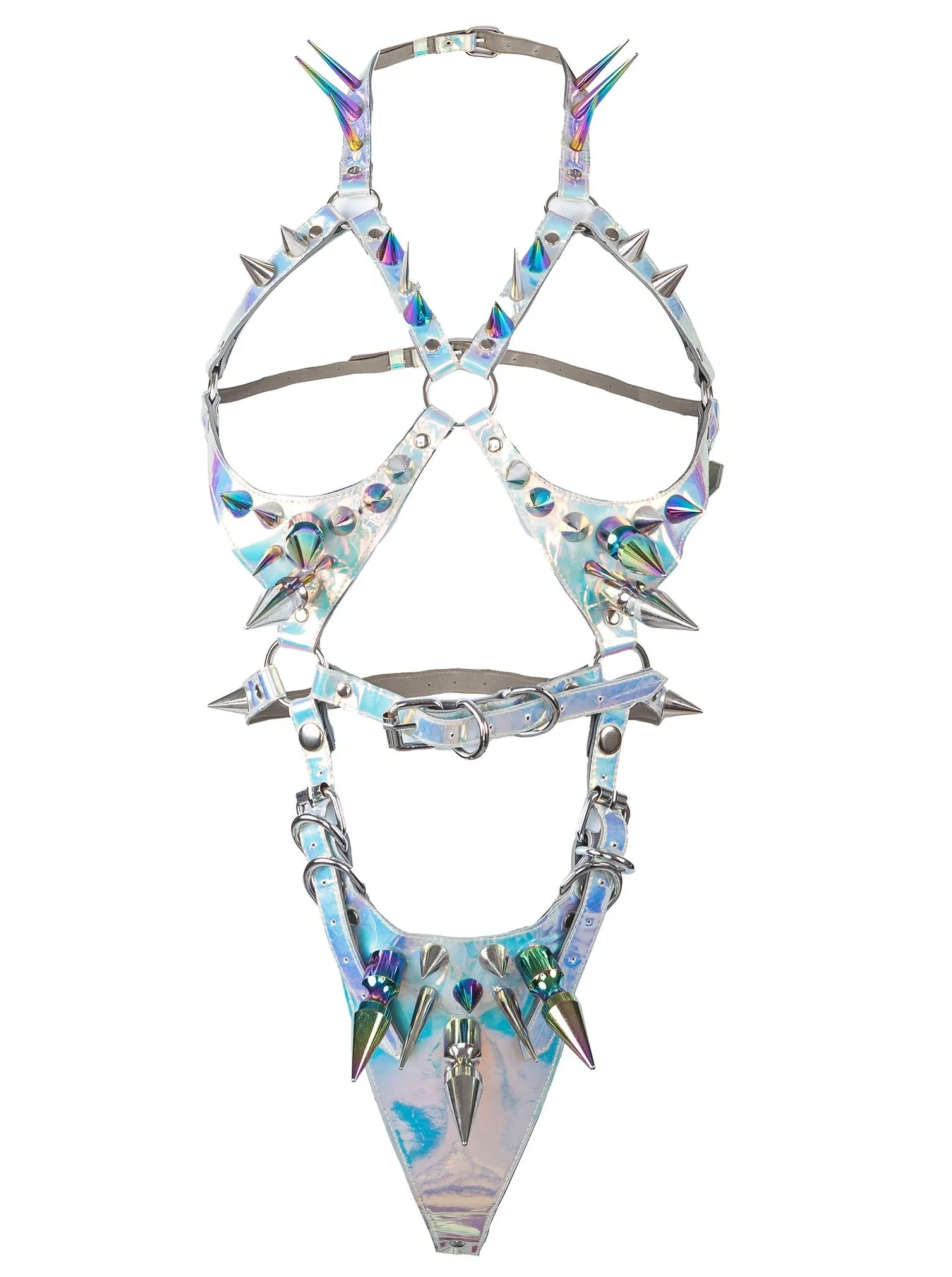 Holographic Space Siren Spike Body Harness