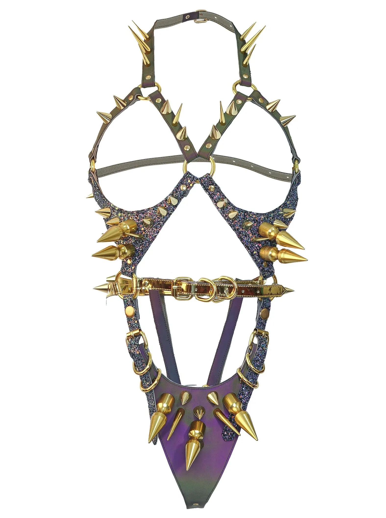 Holographic Space Siren Spike Body Harness