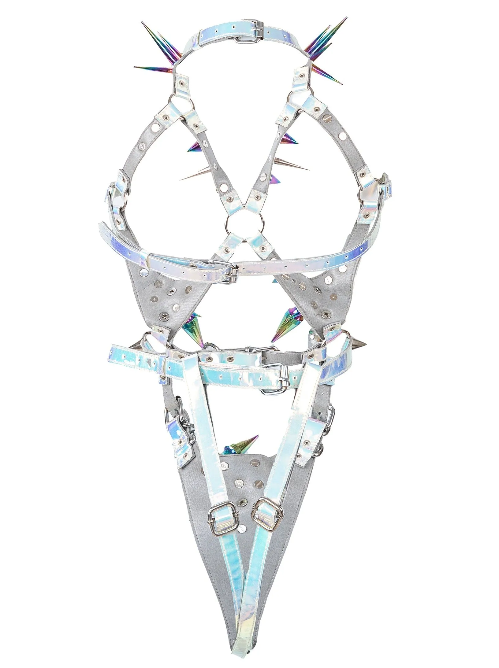 Holographic Space Siren Spike Body Harness