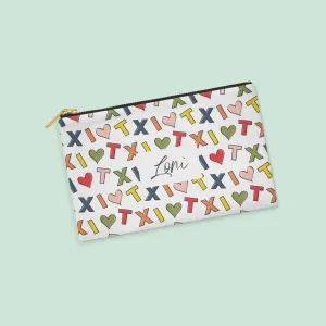 I Love Texas Personalized Zipper Pouch