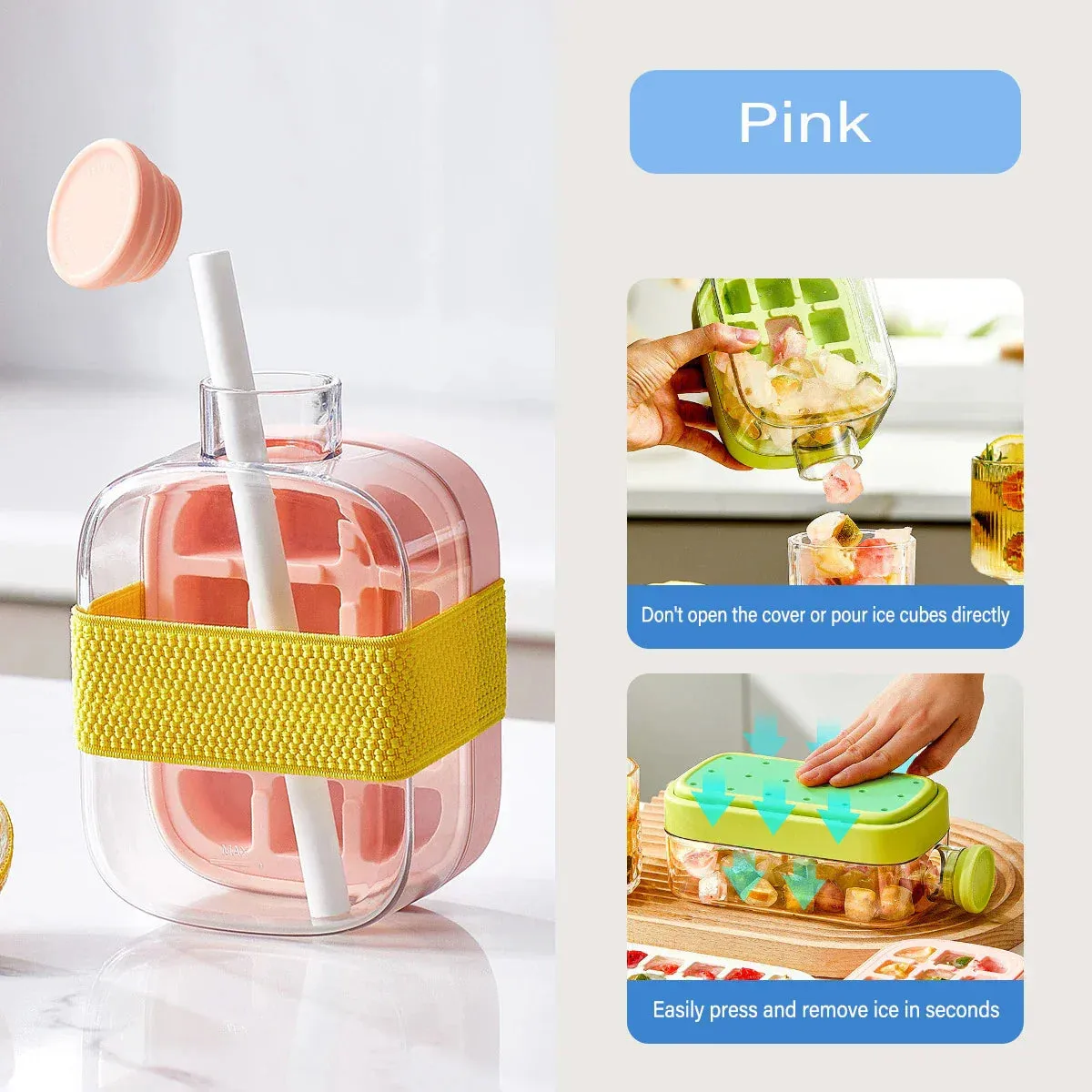 IceQuick | One-Press Portable Ice Maker Bottle