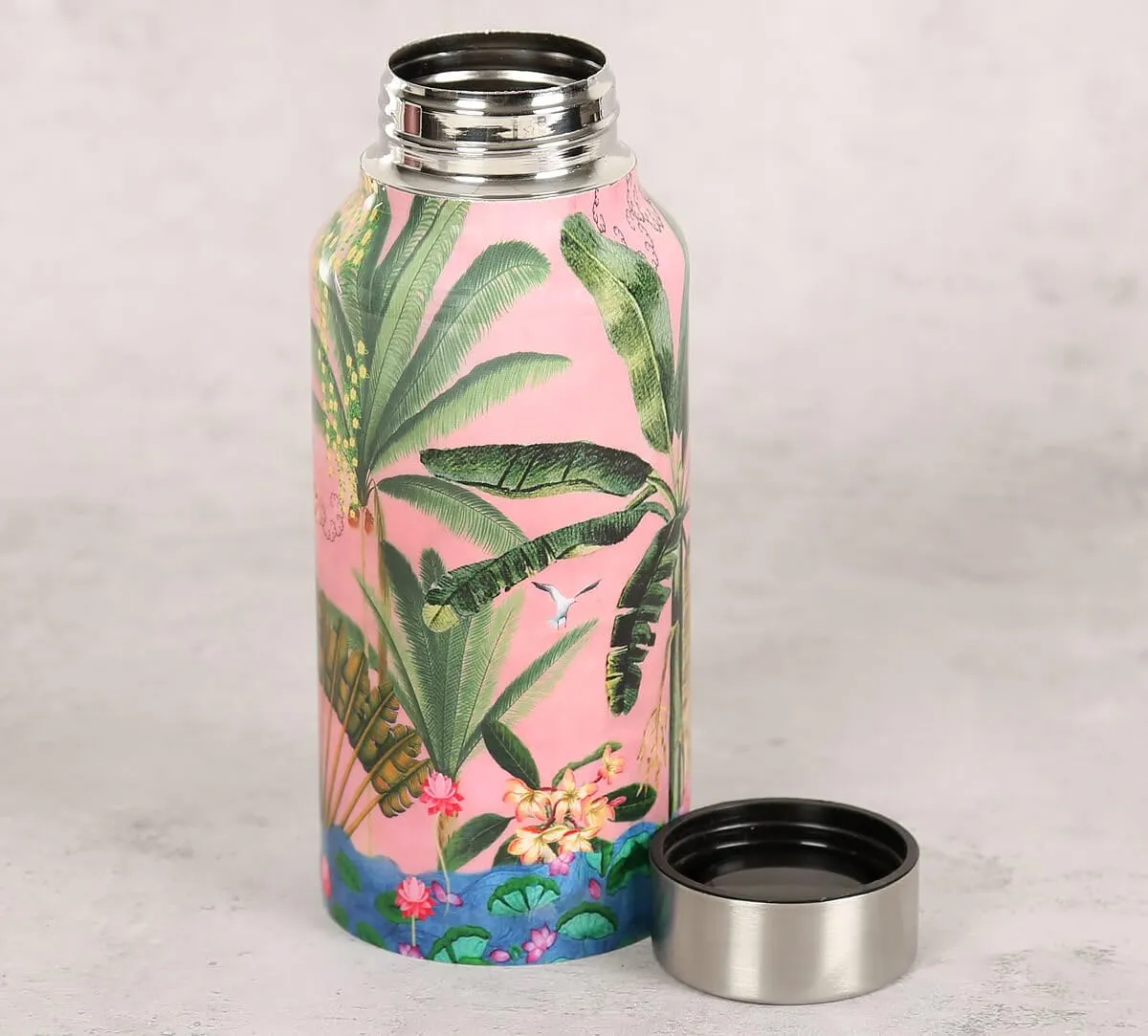 India Circus by Krsnaa Mehta Tropical Daze Small Reusable Travel Water Steel Bottle, 550 mL (Pack of 1)