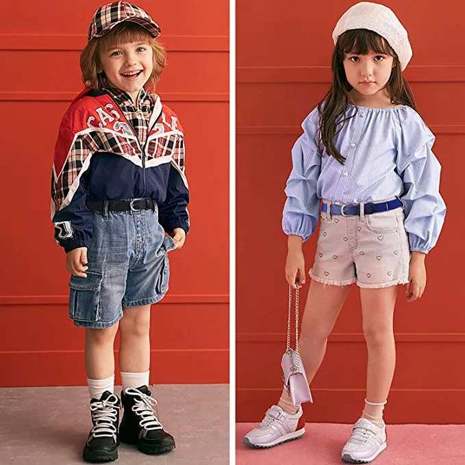 JASGOOD Kids Elastic Adjustable Belts, Stretch Belts for Boys and Girls with Leather Closure