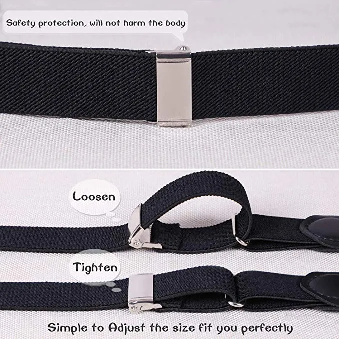 JASGOOD Kids Elastic Adjustable Belts, Stretch Belts for Boys and Girls with Leather Closure