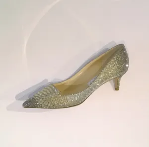 Jimmy Choo Allure 40 Strass Kitten Heels Rhinestone Shoes New in Box