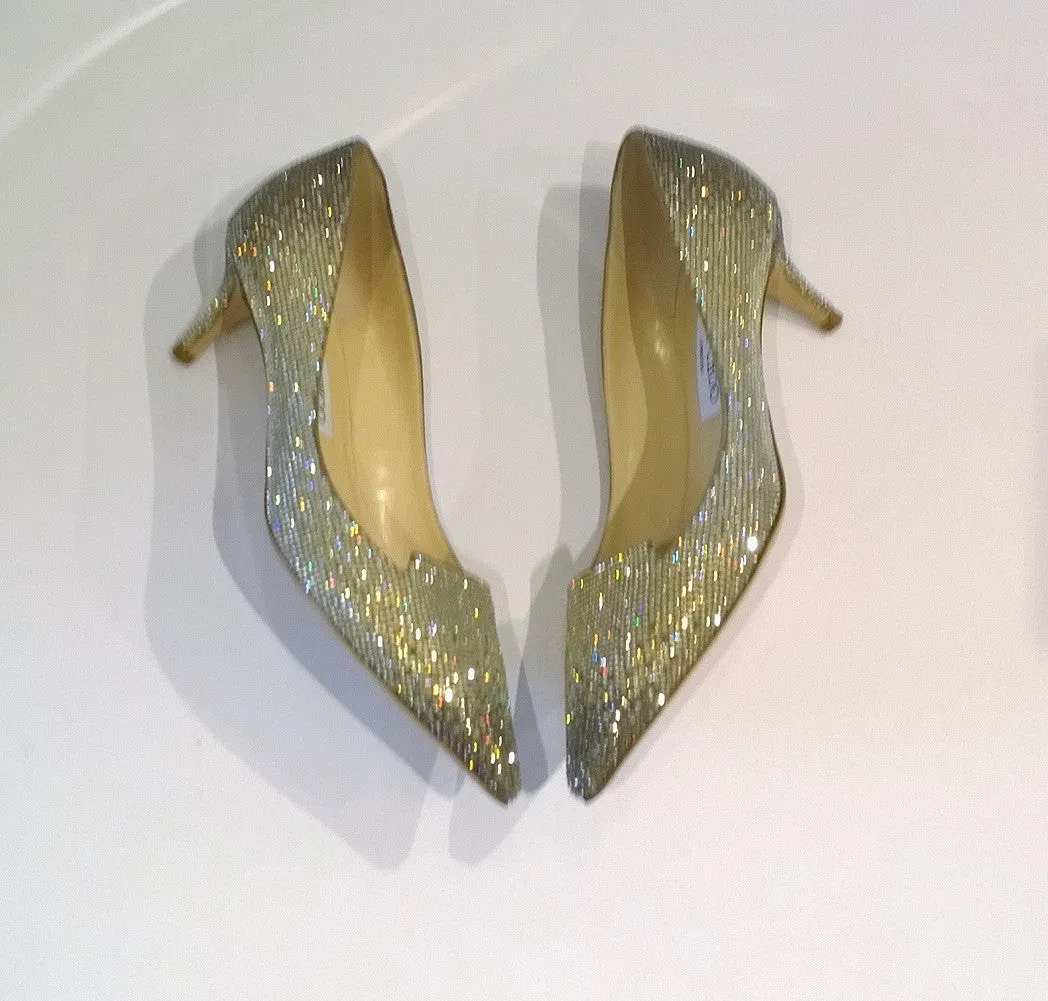 Jimmy Choo Allure 40 Strass Kitten Heels Rhinestone Shoes New in Box