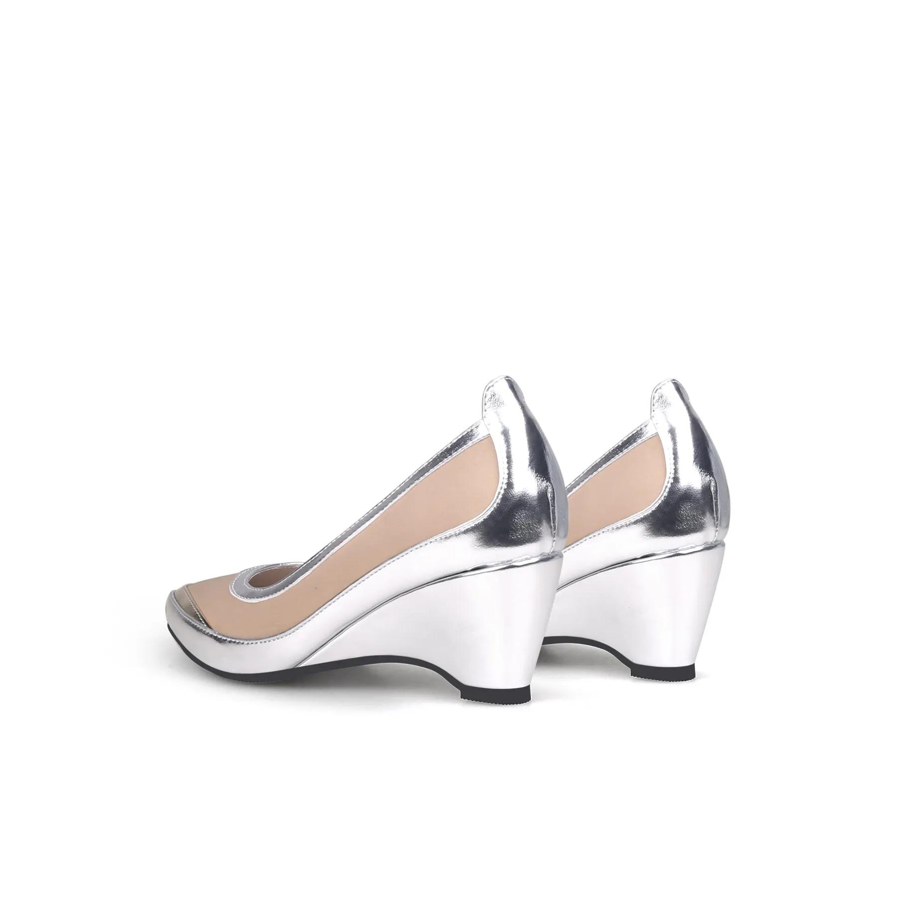 Just My Type Leather Pump - Silver