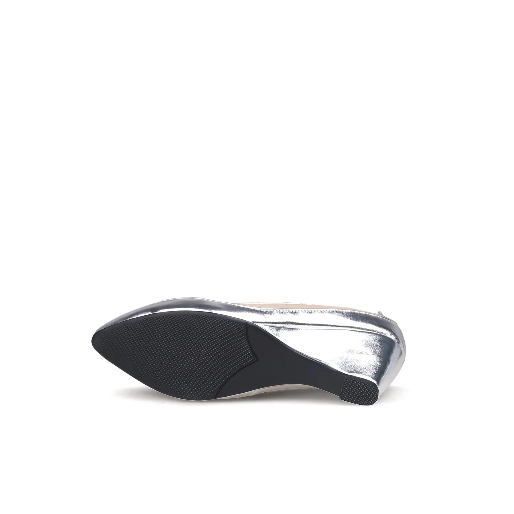 Just My Type Leather Pump - Silver