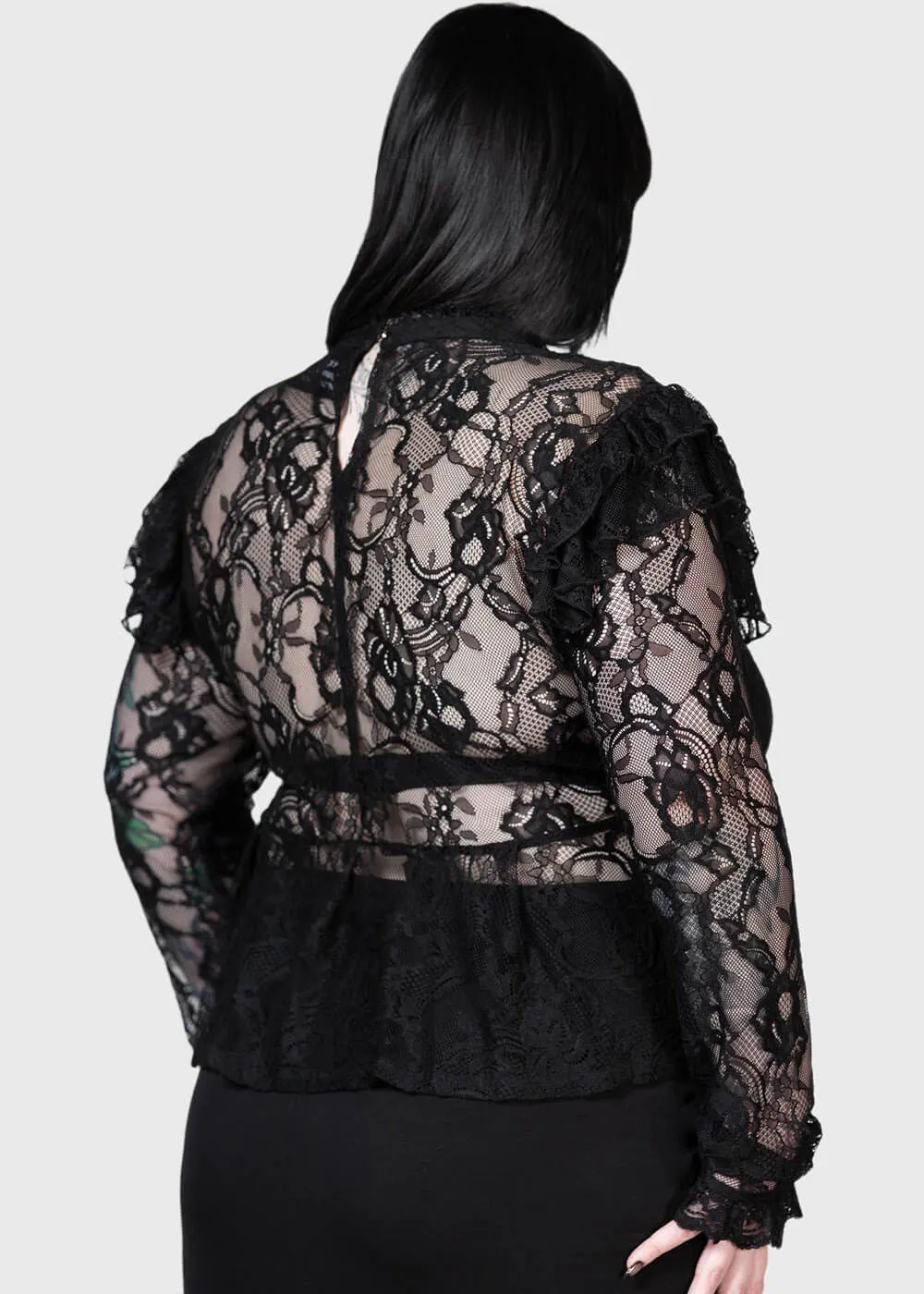Killstar Fickle Feud Lace Blouse Black