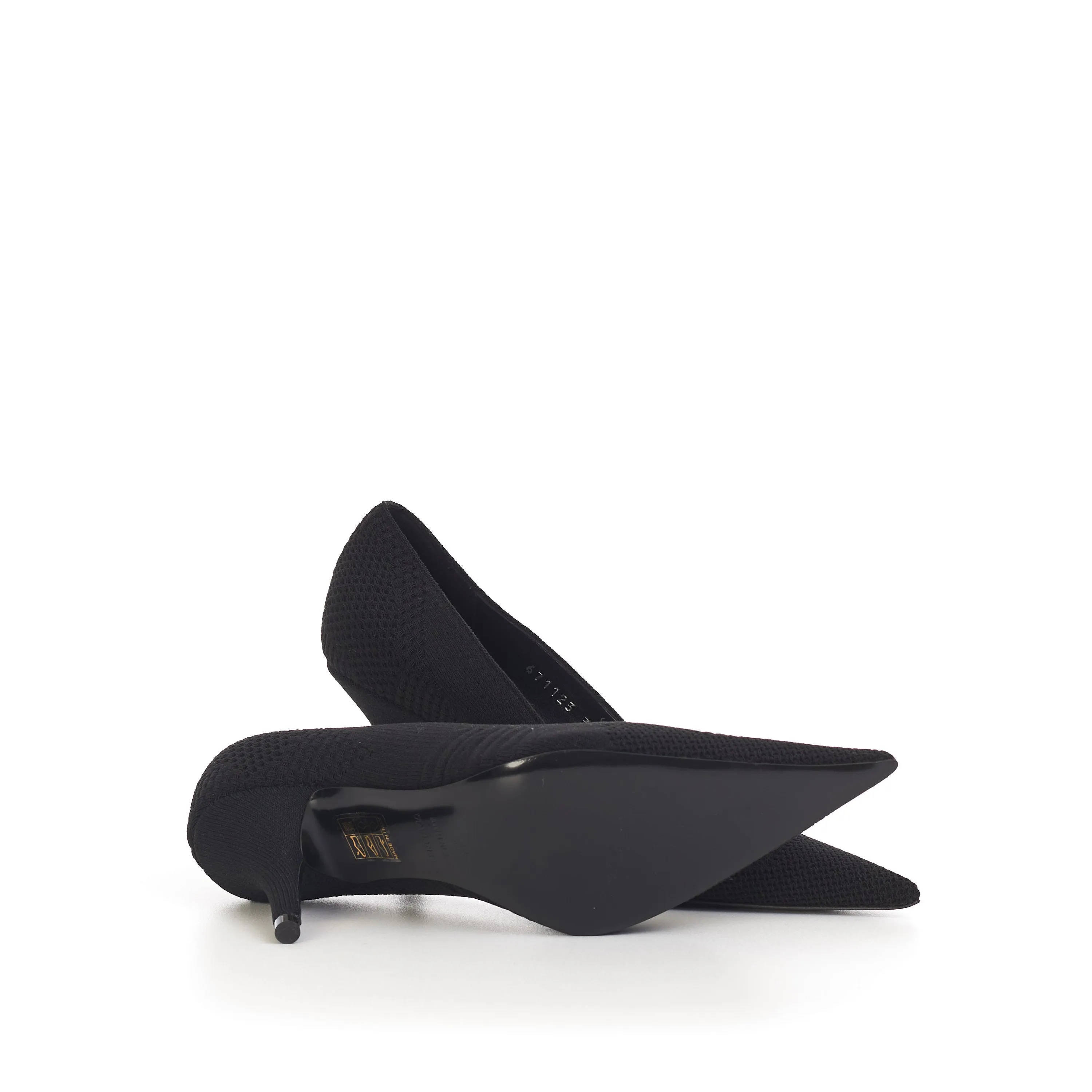 Knife Pumps In Black Textured Knit