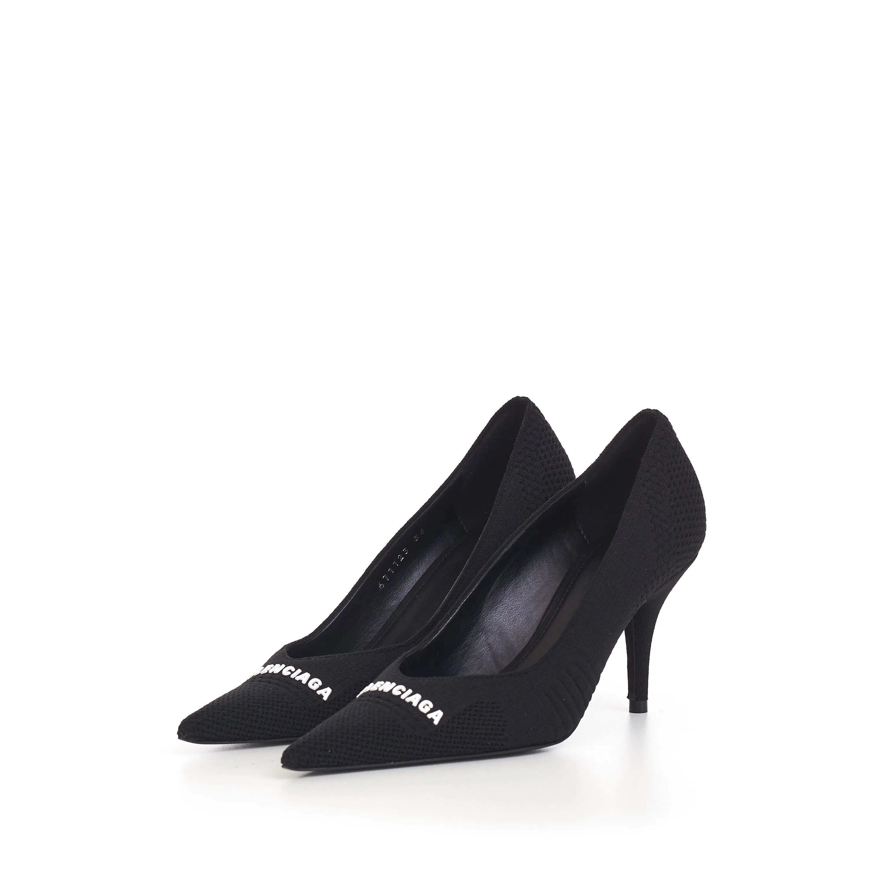 Knife Pumps In Black Textured Knit