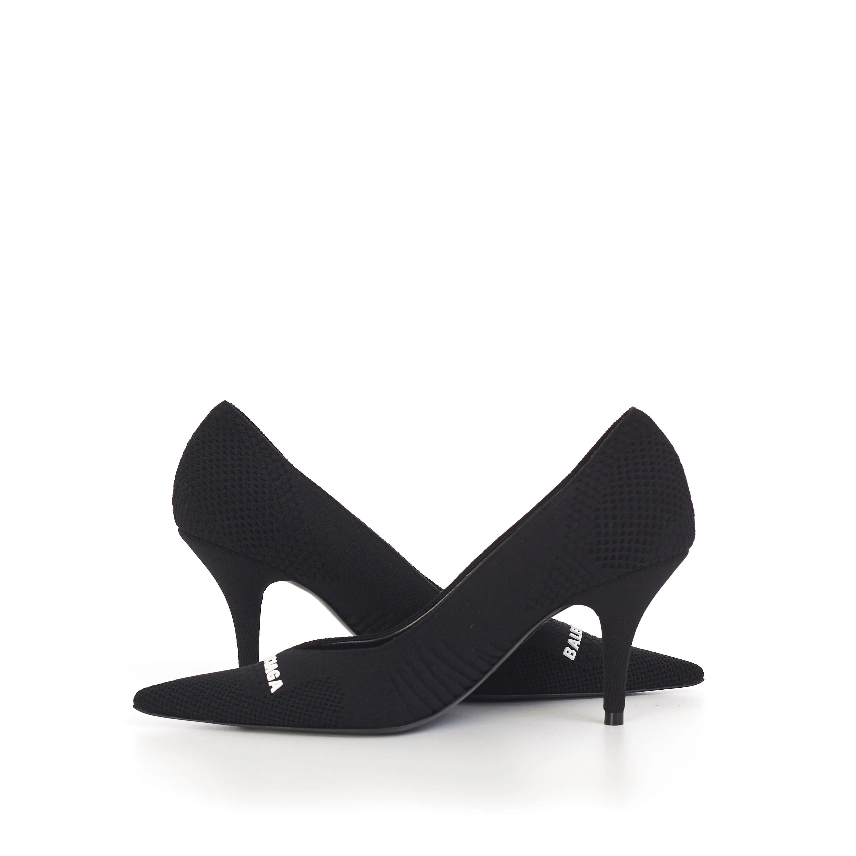 Knife Pumps In Black Textured Knit