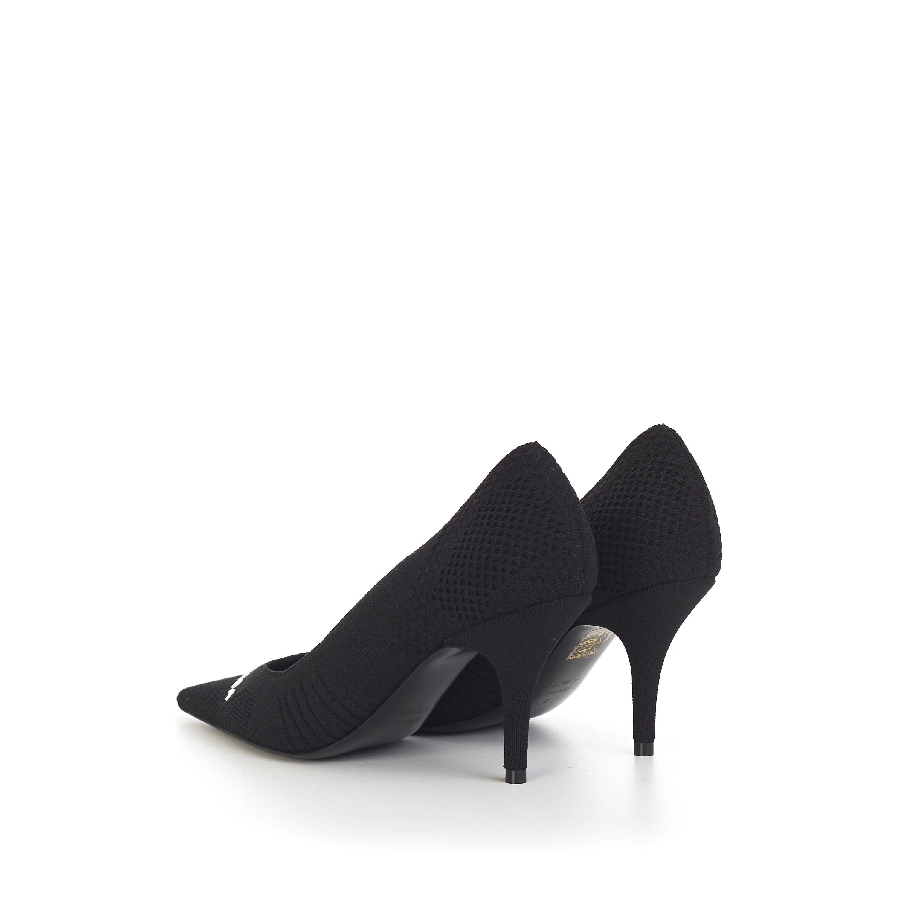 Knife Pumps In Black Textured Knit