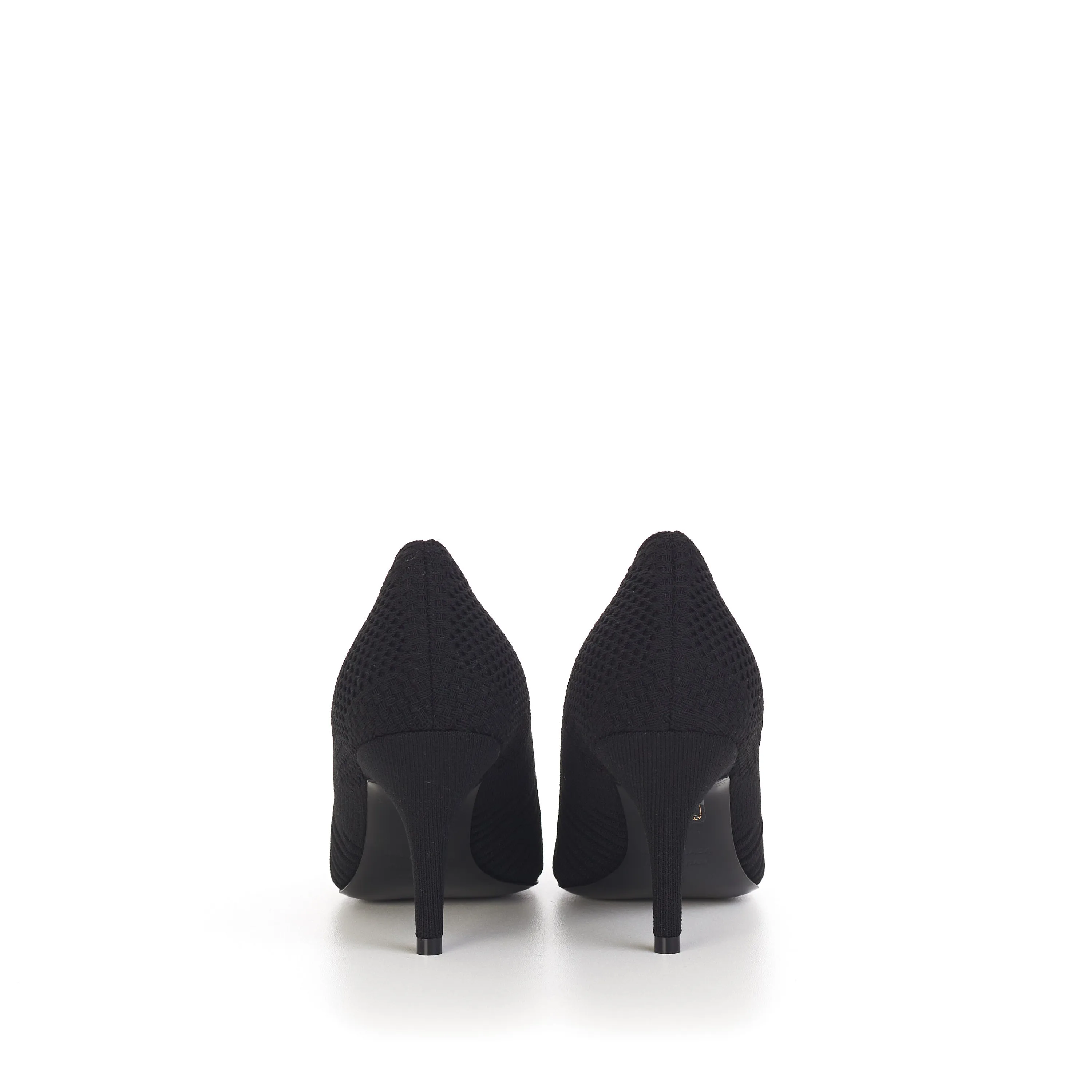 Knife Pumps In Black Textured Knit