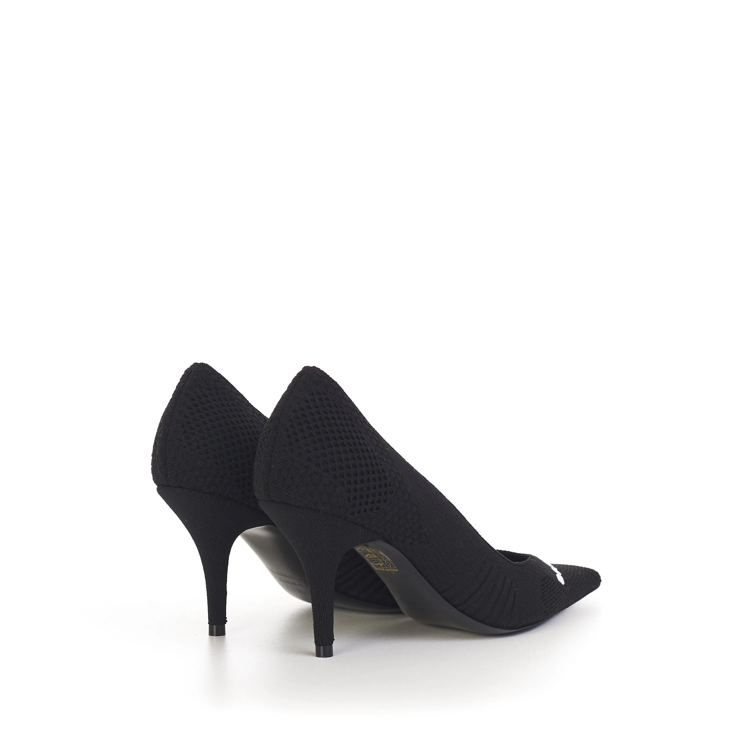 Knife Pumps In Black Textured Knit