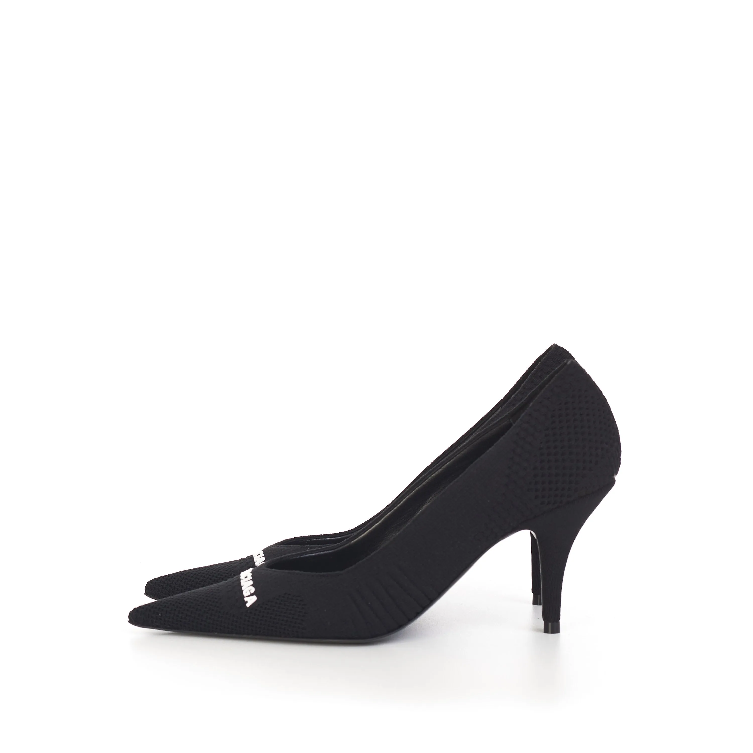 Knife Pumps In Black Textured Knit
