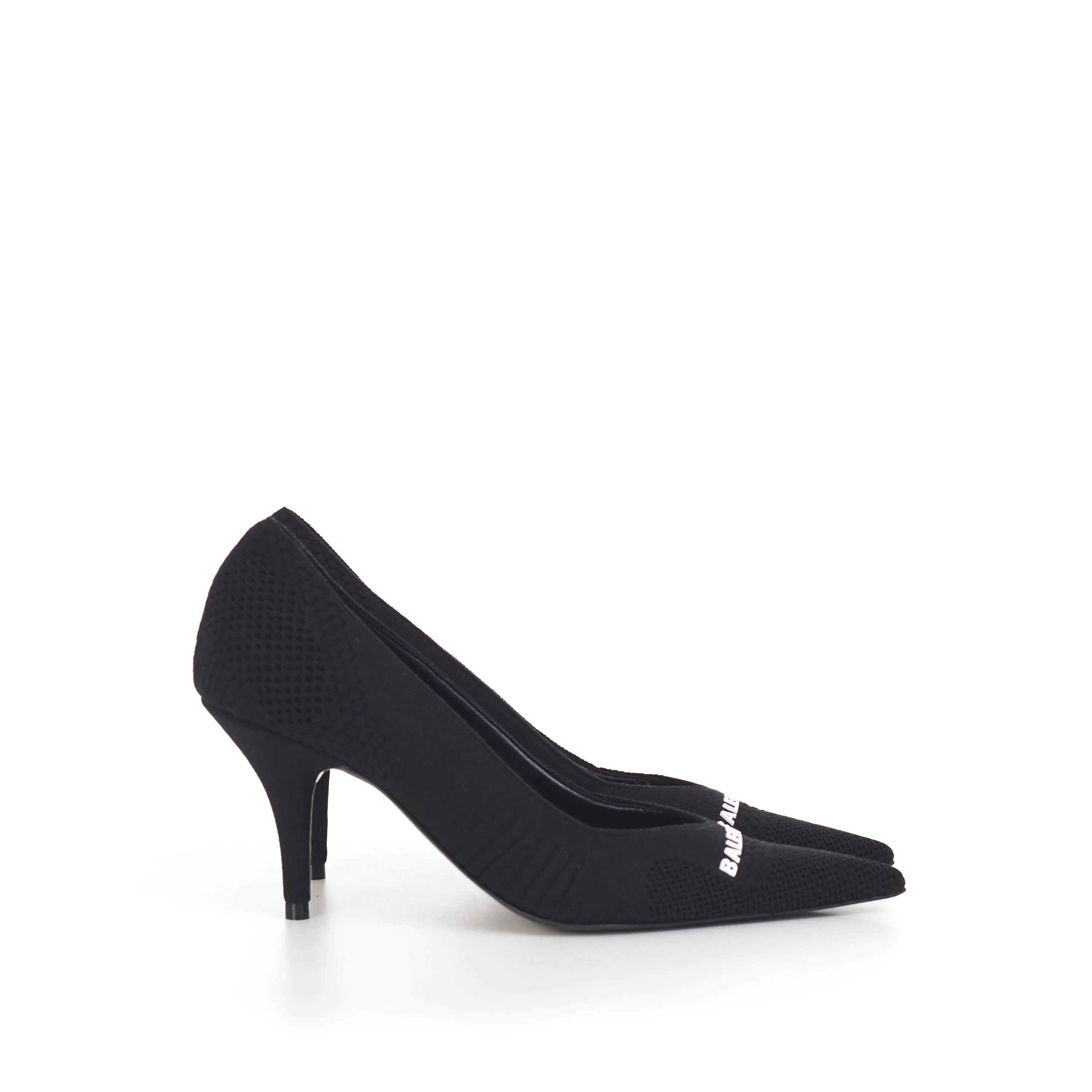 Knife Pumps In Black Textured Knit