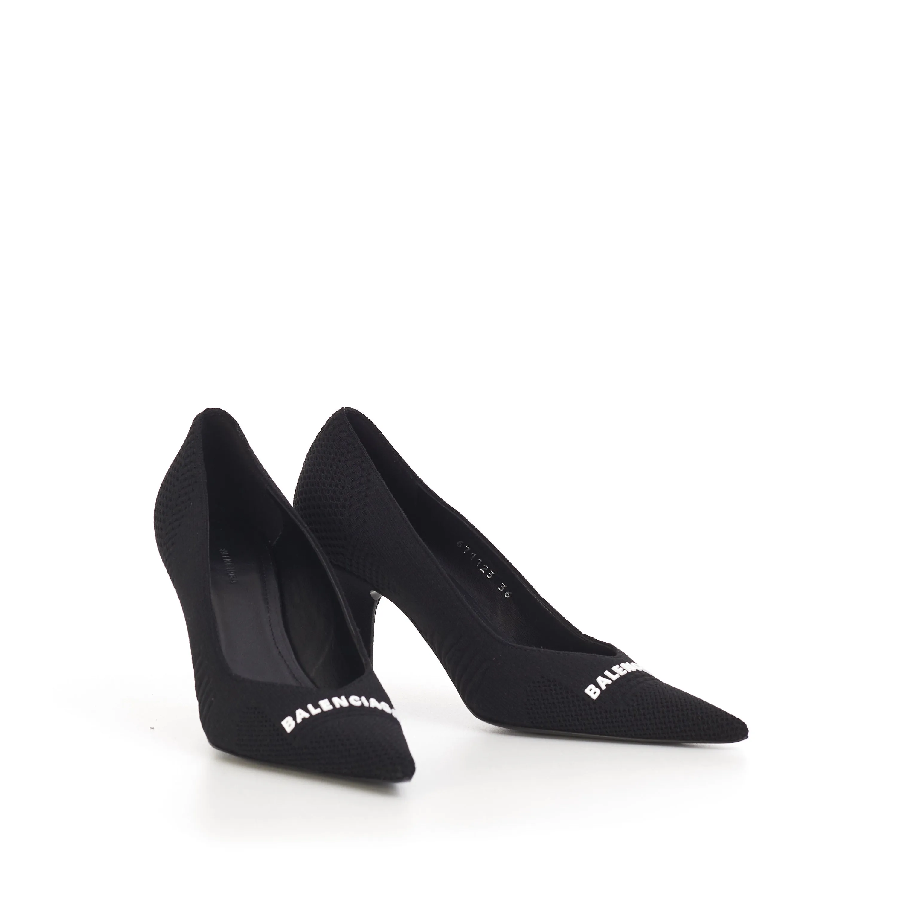 Knife Pumps In Black Textured Knit